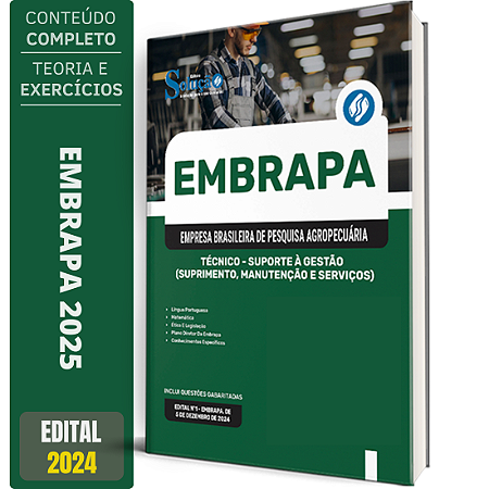 Apostila EMBRAPA 2025 - Técnico - Suporte à Gestão (Suprimento, Manutenção e Serviços)