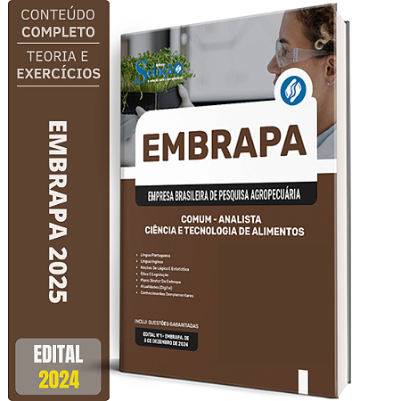 Apostila EMBRAPA 2025 - Comum - Analista - Ciência e Tecnologia de Alimentos - Área 1