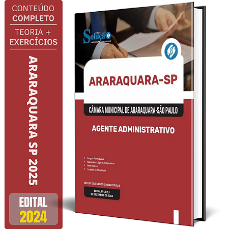 Apostila Câmara de Araraquara SP 2025 - Agente Administrativo