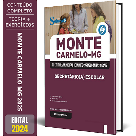 Apostila Prefeitura de Monte Carmelo MG 2025 - Secretário(a) Escolar