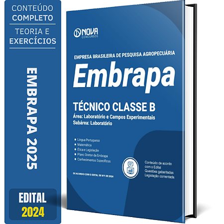 Apostila Completa EMBRAPA 2025 - Técnico Classe B - Laboratório