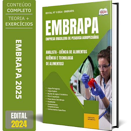 Apostila EMBRAPA 2025 - Analista - Ciência de Alimentos (Ciência e Tecnologia de Alimentos)