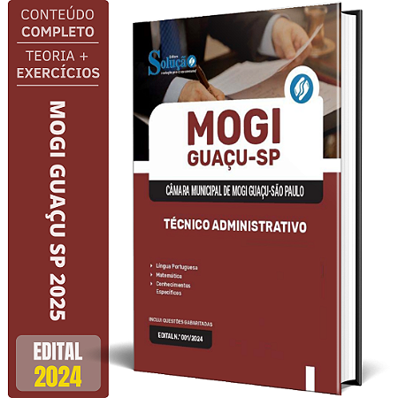 Apostila Câmara de Mogi Guaçu SP 2025 - Técnico Administrativo