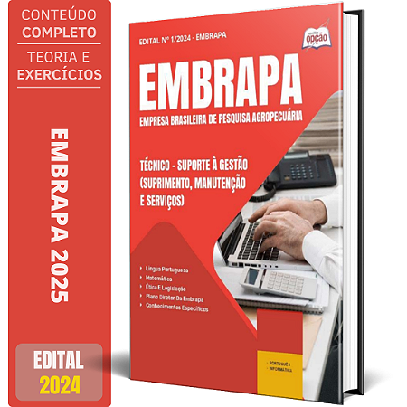 Apostila EMBRAPA 2025 - Técnico - Suporte à Gestão (Suprimento, Manutenção e Serviços)