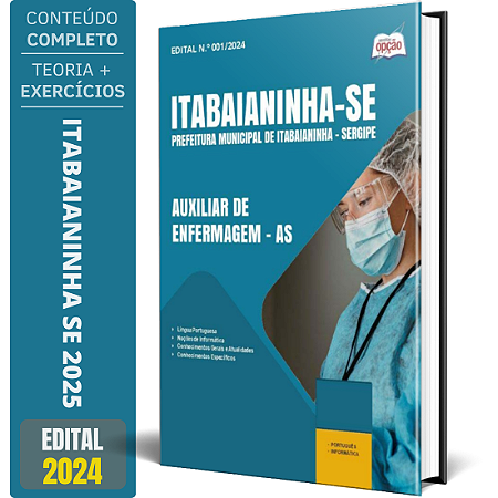 Apostila Prefeitura de Itabaianinha SE 2025 - Auxiliar de Enfermagem - AS