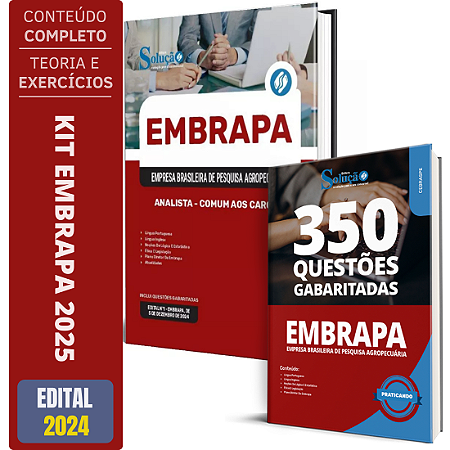Kit Apostila Embrapa 2025 - Analista - Comum Aos Cargos + Testes