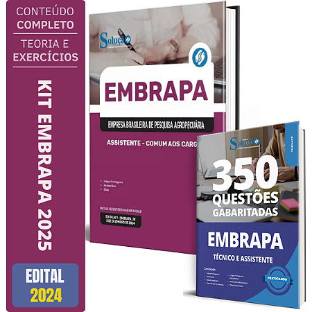 Kit Apostila EMBRAPA 2025 - Assistente Comum aos cargos + Testes