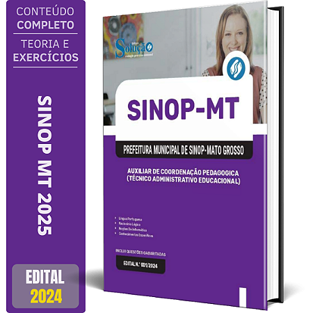 Apostila Prefeitura de Sinop MT 2025 - Auxiliar De Coordenação Pedagogica (Técnico Administrativo Educacional)