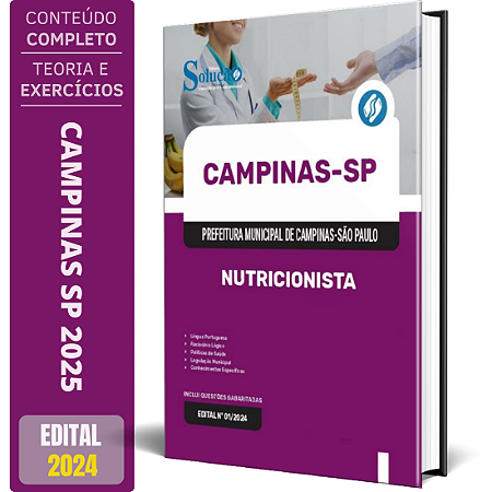 Apostila Prefeitura de Campinas SP 2025 - Nutricionista