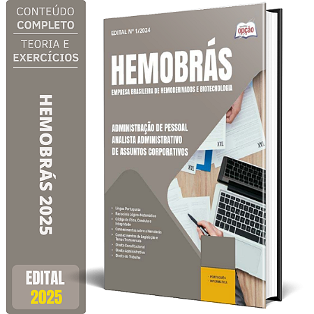 Apostila Hemobrás 2025 - Administração De Pessoal - Analista Administrativo De Assuntos Corporativos