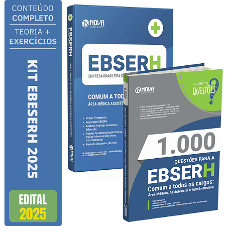 Kit Apostila EBSERH 2025 - Comum a todos os cargos + Testes