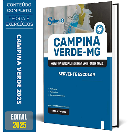 Apostila Prefeitura de Campina Verde MG 2025 - Servente Escolar