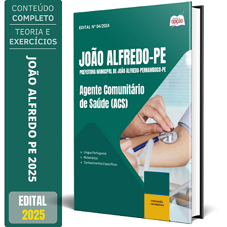 Apostila Prefeitura de João Alfredo PE 2025 - Agente Comunitário de Saúde (ACS)