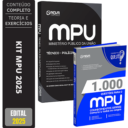Kit Apostila MPU - Técnico do MPU - Polícia Institucional + Caderno de Testes