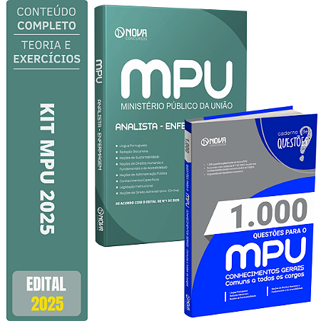 Kit Apostila MPU 2025 - Analista do MPU - Enfermagem + Testes