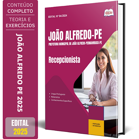 Apostila Prefeitura de João Alfredo PE 2025 - Recepcionista