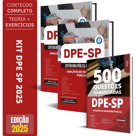 Kit Apostila Dpe Sp 2025 - Analista Defensoria Pública + Testes