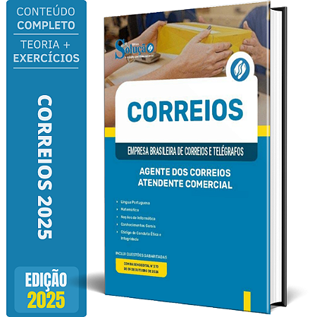 Apostila CORREIOS 2025 - Agente de Correios - Atendente Comercial