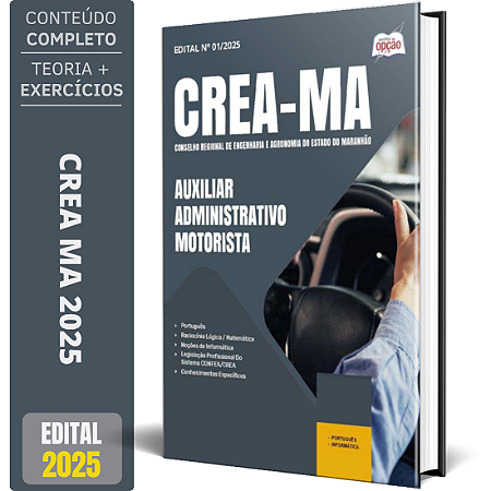 Apostila CREA MA 2025 - Auxiliar Administrativo - Motorista