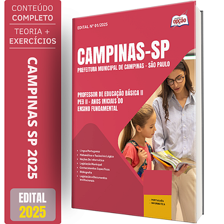 Apostila Prefeitura de Campinas SP 2025 - Professor de Educação Básica II - PEB II - Anos Iniciais do Ensino Fundament