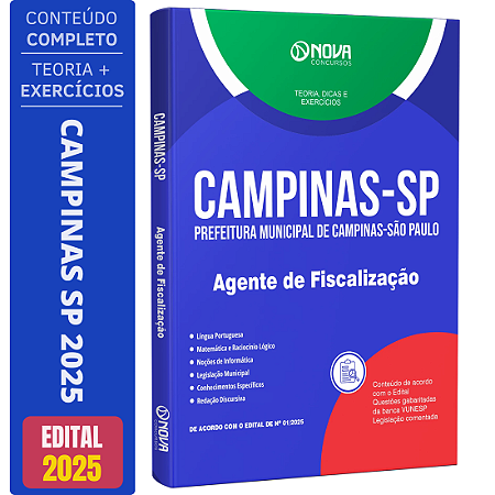Apostila Prefeitura de Campinas SP 2025 - Agente de Fiscalização