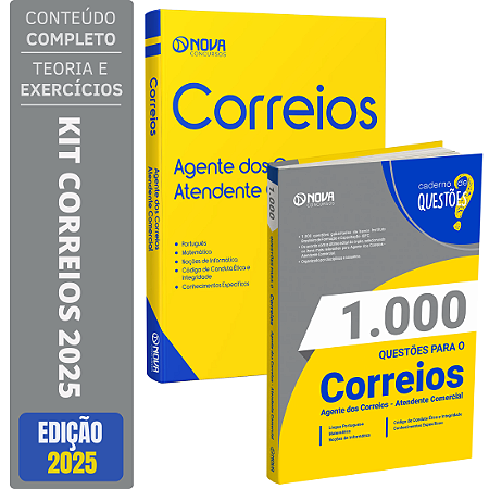 Kit Apostila Agente Dos Correios Atendente Comercial 2025