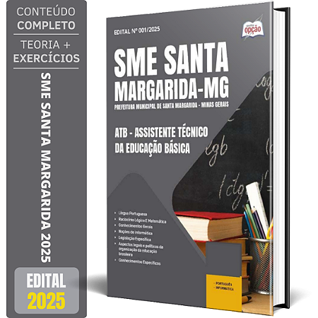Apostila SME Santa Margarida MG 2025 - ATB - Assistente Técnico da Educação Básica
