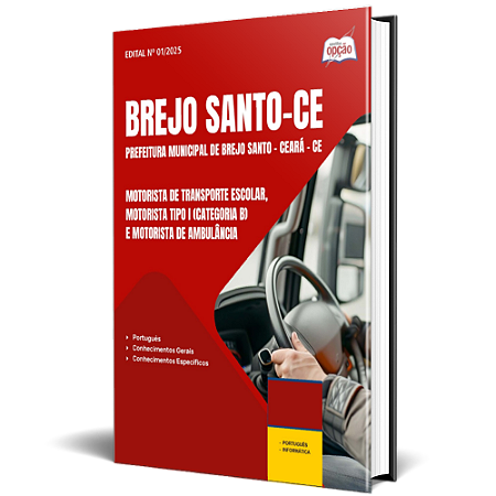 Apostila Prefeitura de Brejo Santo CE 2025 - Motorista de Transporte Escolar, Motorista Tipo I (categoria B) e Motoris