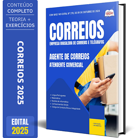 Apostila CORREIOS 2025 - Agente de Correios - Atendente Comercial