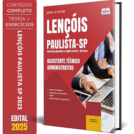 Apostila Prefeitura de Lençóis Paulista SP 2025 - Assistente Técnico Administrativo