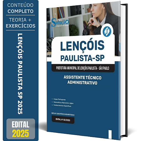 Apostila Prefeitura de Lençóis Paulista SP 2025 - Assistente Técnico Administrativo