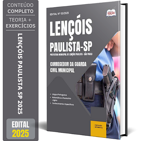 Apostila Prefeitura de Lençóis Paulista SP 2025 - Corregedor da Guarda Civil Municipal