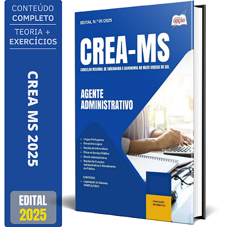 Apostila Concurso CREA MS 2025 - Agente Administrativo