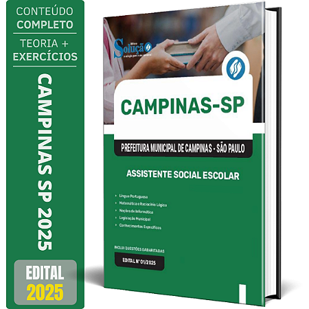 Apostila Prefeitura de Campinas SP 2025 - Assistente Social Escolar