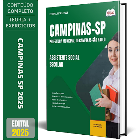 Apostila Prefeitura de Campinas SP 2025 - Assistente Social Escolar