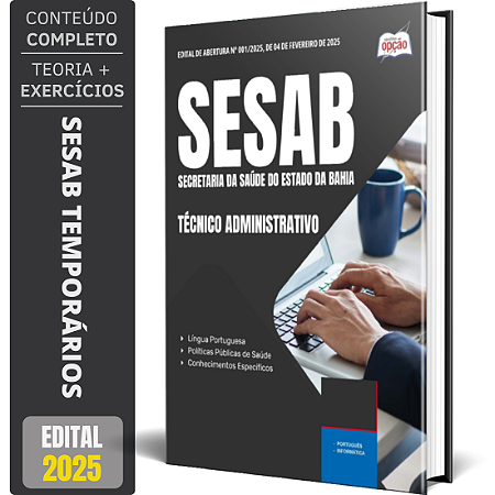 Apostila SESAB Temporários 2025 - Técnico-Administrativo