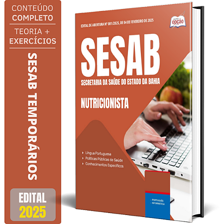 Apostila SESAB Temporários 2025 - Nutricionista