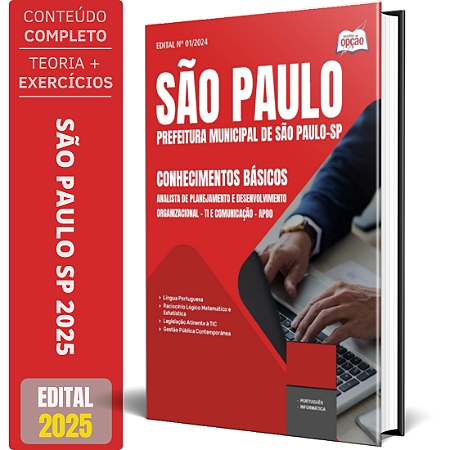 Apostila Prefeitura de São Paulo SP 2025 - Analista de Planejamento e Desenvolvimento Organizaciona