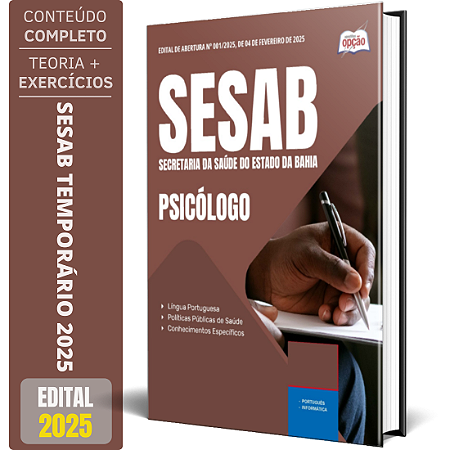 Apostila SESAB Temporários 2025 - Psicólogo