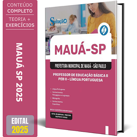 Apostila Prefeitura de Mauá SP 2025 - Professor de Educação Básica II - PEB II - Língua Portuguesa