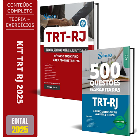 Kit Apostila TRT RJ 2025 - Técnico - Área Administrativa + Testes