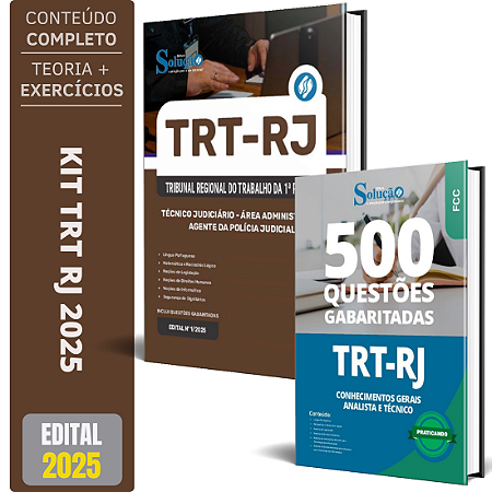 Kit Apostila TRT RJ 2025 - Técnico - Agente da Polícia Judicial