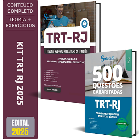 Kit Apostila TRT RJ 2025 - Analista - Serviço Social + Testes