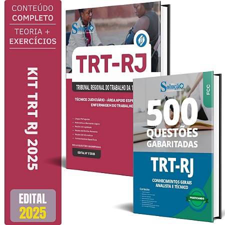 Kit Apostila TRT RJ 2025 - Técnico Enfermagem do Trabalho