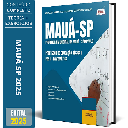 Apostila Prefeitura de Mauá SP 2025 - Professor de Educação Básica II - PEB II - Matemática
