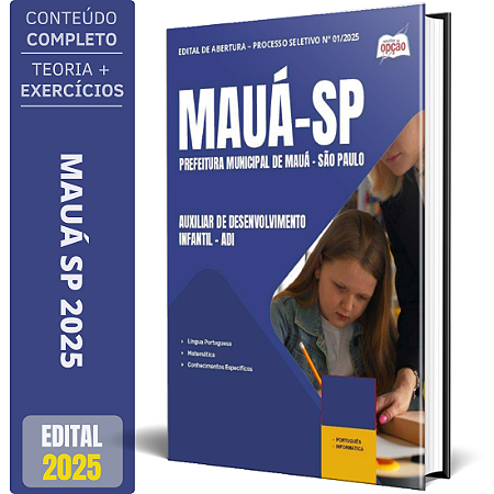 Apostila Prefeitura de Mauá SP 2025 - Auxiliar de Desenvolvimento Infantil - ADI