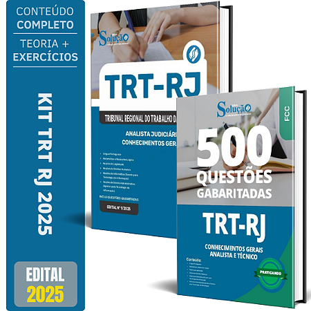 Kit Apostila TRT RJ 2025 - Analista Conhecimentos Gerais + Testes