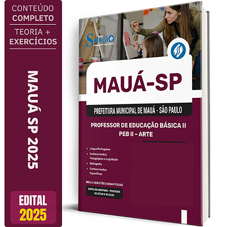 Apostila Prefeitura de Mauá SP 2025 - Professor de Educação Básica II - PEB II - Arte