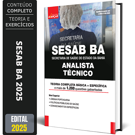 Apostila Concurso Sesab Ba 2025 - Analista Técnico