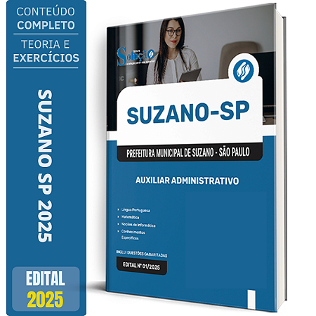 Apostila Prefeitura de Suzano SP 2025 - Auxiliar Administrativo